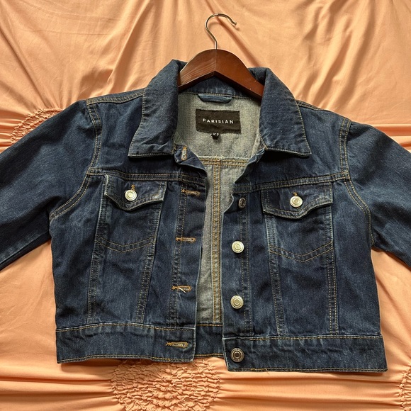 Parisian Cropped Dark Denim Jacket - Picture 2 of 8